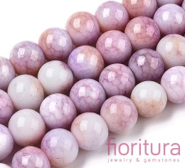 KORALIKI SZKLANE CRACLE IMITACJA KAMIENI PÓŁSZLACHETNYCH KULA 10MM KOLOR VIOLET 