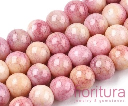 KORALIKI SZKLANE CRACLE IMITACJA KAMIENI PÓŁSZLACHETNYCH KULA 10MM KOLOR LIGHT CORAL