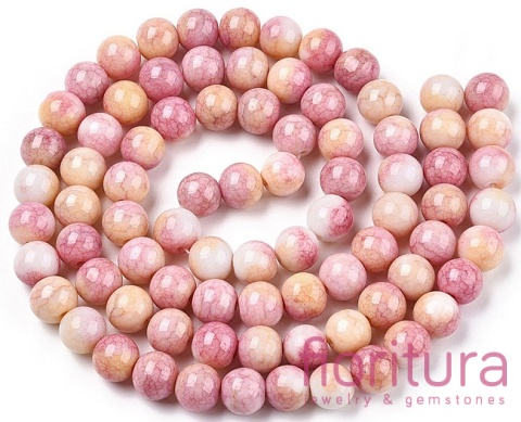 KORALIKI SZKLANE CRACLE IMITACJA KAMIENI PÓŁSZLACHETNYCH KULA 10MM KOLOR LIGHT CORAL