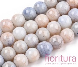 KORALIKI SZKLANE CRACLE IMITACJA KAMIENI PÓŁSZLACHETNYCH KULA 8MM KOLOR BLANCHED  ALMOND