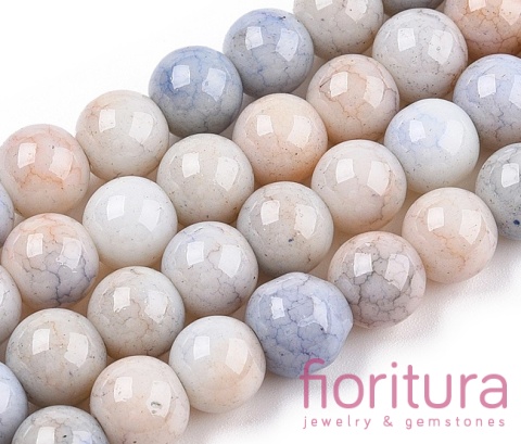 KORALIKI SZKLANE CRACLE IMITACJA KAMIENI PÓŁSZLACHETNYCH KULA 8MM KOLOR BLANCHED  ALMOND