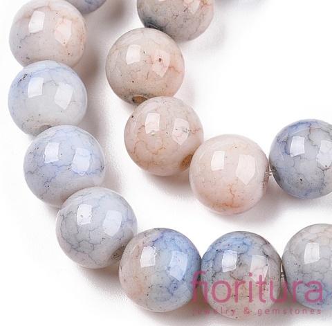 KORALIKI SZKLANE CRACLE IMITACJA KAMIENI PÓŁSZLACHETNYCH KULA 8MM KOLOR BLANCHED  ALMOND