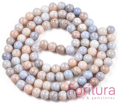 KORALIKI SZKLANE CRACLE IMITACJA KAMIENI PÓŁSZLACHETNYCH KULA 8MM KOLOR BLANCHED  ALMOND