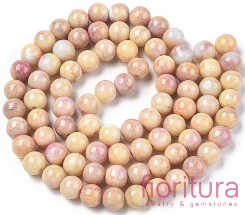 KORALIKI SZKLANE CRACLE IMITACJA KAMIENI PÓŁSZLACHETNYCH KULA 10MM KOLOR LIGHT KHAKI