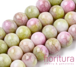 KORALIKI SZKLANE CRACLE IMITACJA KAMIENI PÓŁSZLACHETNYCH KULA 8MM KOLOR PINK GREEN