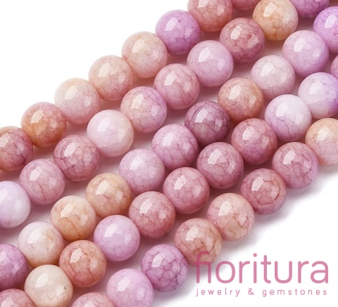 KORALIKI SZKLANE  IMITACJA KAMIENI PÓŁSZLACHETNYCH KULA OK.8-8,5MM KOLOR VIOLET