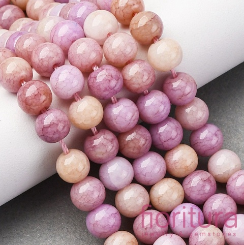 KORALIKI SZKLANE  IMITACJA KAMIENI PÓŁSZLACHETNYCH KULA OK.8-8,5MM KOLOR VIOLET