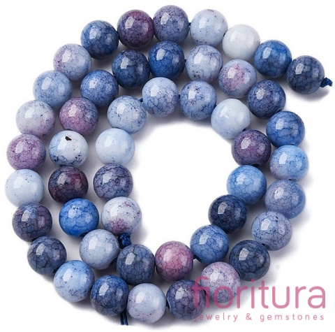 KORALIKI SZKLANE  IMITACJA KAMIENI PÓŁSZLACHETNYCH KULA OK.8-8,5MM KOLOR PRUSSIAN BLUE