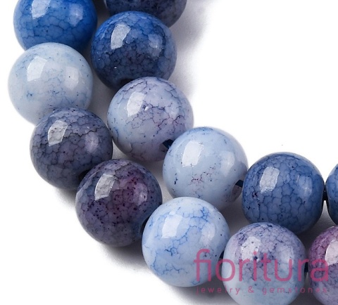 KORALIKI SZKLANE  IMITACJA KAMIENI PÓŁSZLACHETNYCH KULA OK.8-8,5MM KOLOR PRUSSIAN BLUE