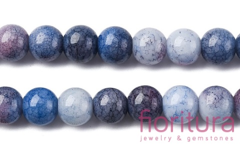 KORALIKI SZKLANE  IMITACJA KAMIENI PÓŁSZLACHETNYCH KULA OK.8-8,5MM KOLOR PRUSSIAN BLUE