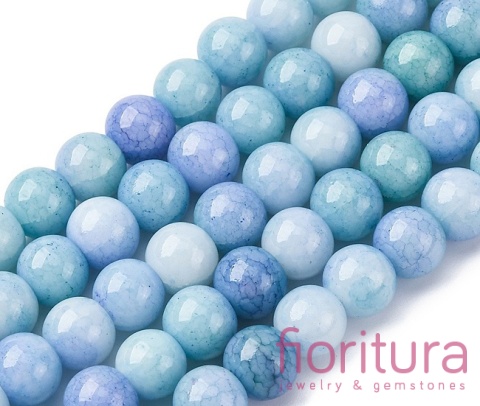 KORALIKI SZKLANE  IMITACJA KAMIENI PÓŁSZLACHETNYCH KULA OK.8-8,5MM KOLOR LIGHT SKY BLUE