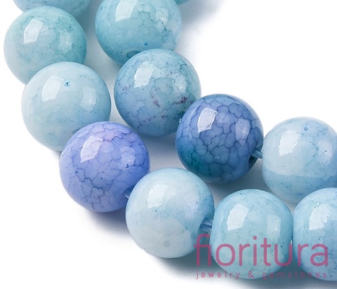 KORALIKI SZKLANE  IMITACJA KAMIENI PÓŁSZLACHETNYCH KULA OK.8-8,5MM KOLOR LIGHT SKY BLUE