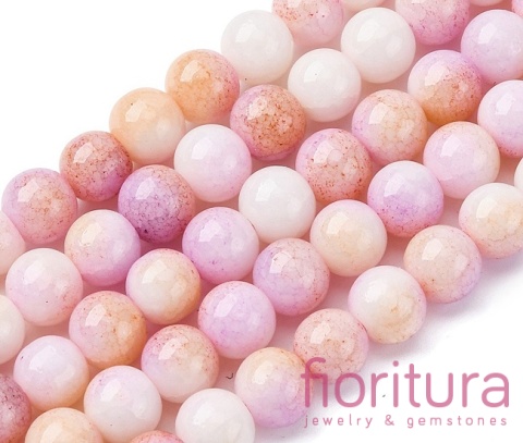 KORALIKI SZKLANE  IMITACJA KAMIENI PÓŁSZLACHETNYCH KULA OK.8-8,5MM KOLOR PINK