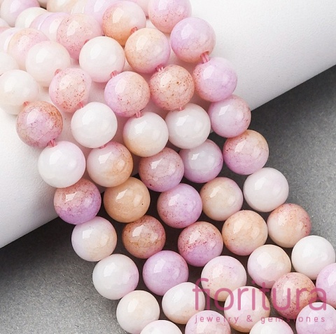 KORALIKI SZKLANE  IMITACJA KAMIENI PÓŁSZLACHETNYCH KULA OK.8-8,5MM KOLOR PINK