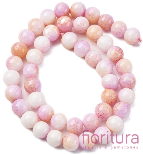 KORALIKI SZKLANE  IMITACJA KAMIENI PÓŁSZLACHETNYCH KULA OK.8-8,5MM KOLOR PINK