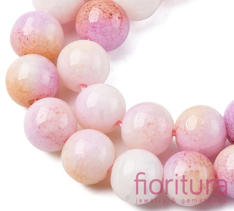 KORALIKI SZKLANE  IMITACJA KAMIENI PÓŁSZLACHETNYCH KULA OK.8-8,5MM KOLOR PINK