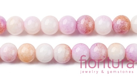 KORALIKI SZKLANE  IMITACJA KAMIENI PÓŁSZLACHETNYCH KULA OK.8-8,5MM KOLOR PINK