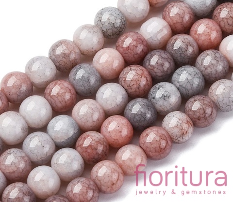 KORALIKI SZKLANE  IMITACJA KAMIENI PÓŁSZLACHETNYCH KULA OK.8-8,5MM KOLOR ROSY BROWN