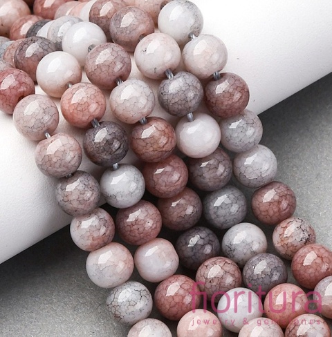 KORALIKI SZKLANE  IMITACJA KAMIENI PÓŁSZLACHETNYCH KULA OK.8-8,5MM KOLOR ROSY BROWN