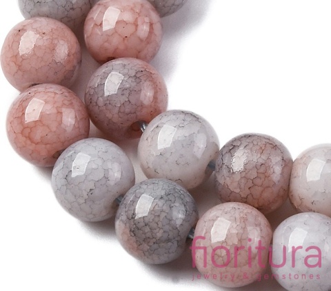 KORALIKI SZKLANE  IMITACJA KAMIENI PÓŁSZLACHETNYCH KULA OK.8-8,5MM KOLOR ROSY BROWN