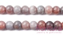 KORALIKI SZKLANE  IMITACJA KAMIENI PÓŁSZLACHETNYCH KULA OK.8-8,5MM KOLOR ROSY BROWN