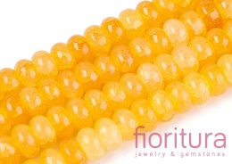 KORALIKI SZKLANE CRACLE IMITACJA JADEITU ŻÓŁTEGO OPONKA 8-8,5x4,5-5MM KOLOR GOLD CIENIOWANY 