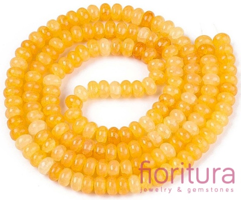 KORALIKI SZKLANE CRACLE IMITACJA JADEITU ŻÓŁTEGO OPONKA 8-8,5x4,5-5MM KOLOR GOLD CIENIOWANY 