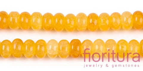 KORALIKI SZKLANE CRACLE IMITACJA JADEITU ŻÓŁTEGO OPONKA 8-8,5x4,5-5MM KOLOR GOLD CIENIOWANY 