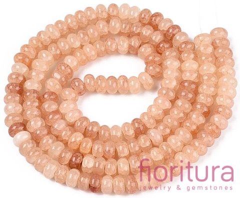 KORALIKI SZKLANE CRACLE IMITACJA KAMIENIA SŁONECZNEGO OPONKA 8-8,5x4,5-5MM KOLOR PEACH PUFF CIENIOWANY 