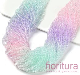 KORALIKI SZKLANE OPONKA FASETOWANA 4,5x3,6MM KOLOR MIESZANY CIENIOWANY TRANSPARENTNY