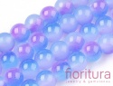 KORALIKI SZKLANE IMITACJA JADEITU  KULA 8MM KOLOR NIEBIESKI/RÓŻOWY CIENIOWANY 