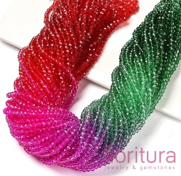 KORALIKI SZKLANE OPONKA FASETOWANA 4,5x3,6MM KOLOR MIESZANY CIENIOWANY TRANSPARENTNY