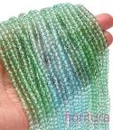 KORALIKI SZKLANE OPONKA FASETOWANA 4,5x3,6MM KOLOR ZIELONY/NIEBIESKI CIENIOWANY TRANSPARENTNY