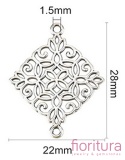 ŁĄCZNIK AŻUROWY 28x22x1MM KOLOR STARE SREBRO