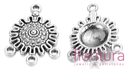 PODSTAWA KOLCZYKA 27x18x3,5MM KOLOR STARE SREBRO