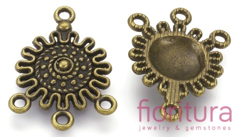 PODSTAWA KOLCZYKA 27x18x3,5MM KOLOR STARE ZŁOTO