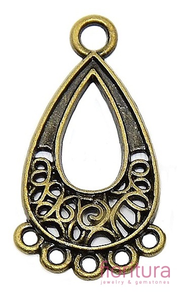 PODSTAWA KOLCZYKA 28x15,5x1MM KOLOR STARE ZŁOTO