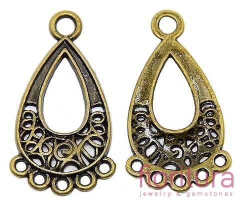 PODSTAWA KOLCZYKA 28x15,5x1MM KOLOR STARE ZŁOTO