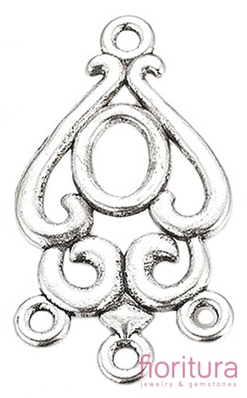 PODSTAWA KOLCZYKA ŁEZKA 34x18x1,5MM KOLOR STARE SREBRO