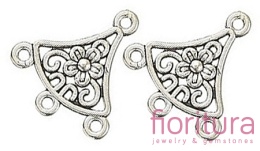 PODSTAWA KOLCZYKA ŁĄCZNIK, ROZDZIELACZ 20x18,5x1,5MM KOLOR STARE SREBRO