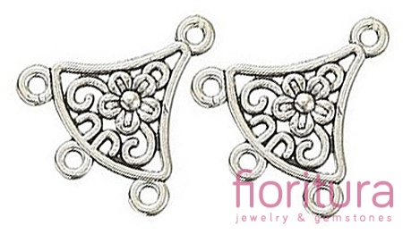 PODSTAWA KOLCZYKA ŁĄCZNIK, ROZDZIELACZ 20x18,5x1,5MM KOLOR STARE SREBRO