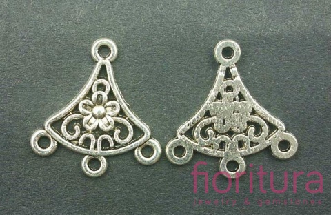 PODSTAWA KOLCZYKA ŁĄCZNIK, ROZDZIELACZ 20x18,5x1,5MM KOLOR STARE SREBRO