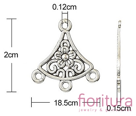PODSTAWA KOLCZYKA ŁĄCZNIK, ROZDZIELACZ 20x18,5x1,5MM KOLOR STARE SREBRO