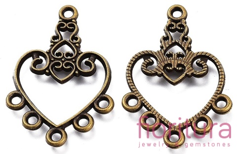 PODSTAWA KOLCZYKA SEWRCE 30x21x2MM KOLOR STARE SREBRO