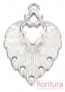 PODSTAWA KOLCZYKA  LISTEK 34x20x1,5MM KOLOR PLATINUM 