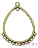 PODSTAWA KOLCZYKA  ŁEZKA 47x36x1,5MM KOLOR STARE ZŁOTO 