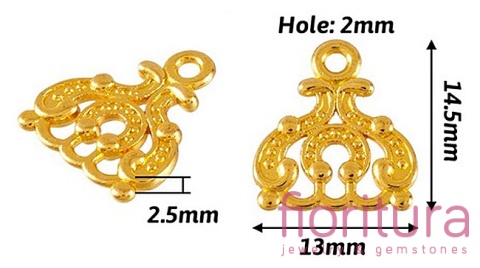 ROZDZIELACZ NA TRZY 14,5x13x2,5MM KOLOR ANTYCZNY ZŁOTY