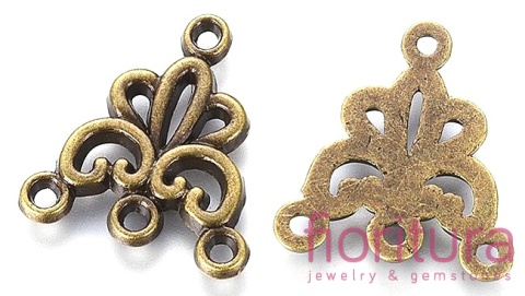 PODSTAWA KOLCZYKA, ROZDZIELACZ 19x16x2MM KOLOR STARE ZŁOTO