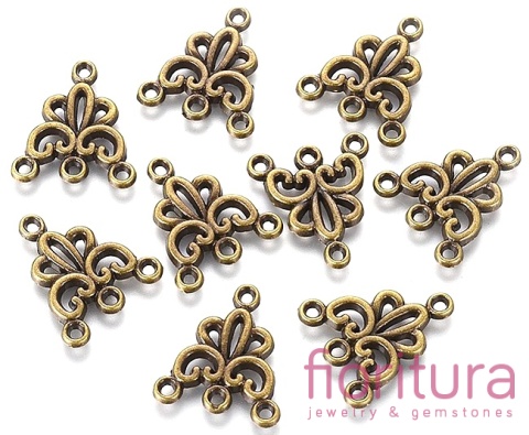 PODSTAWA KOLCZYKA, ROZDZIELACZ 19x16x2MM KOLOR STARE ZŁOTO