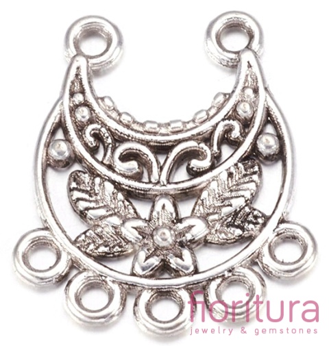 PODSTAWA KOLCZYKA, ROZDZIELACZ 23x20x2,5MM KOLOR STARE SREBRO